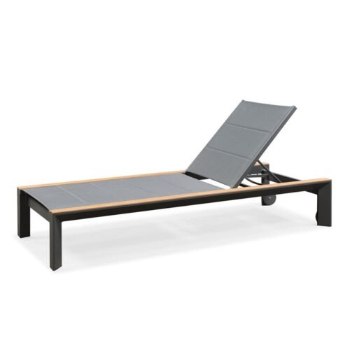 chaise longue aluminium haut de gamme teck