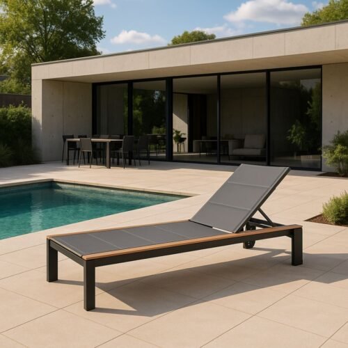 chaise longue en aluminium haut de gamme