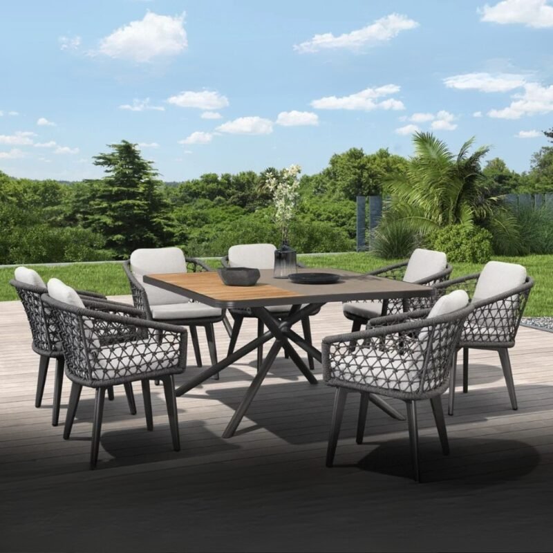 table exterieur aluminium et bois
